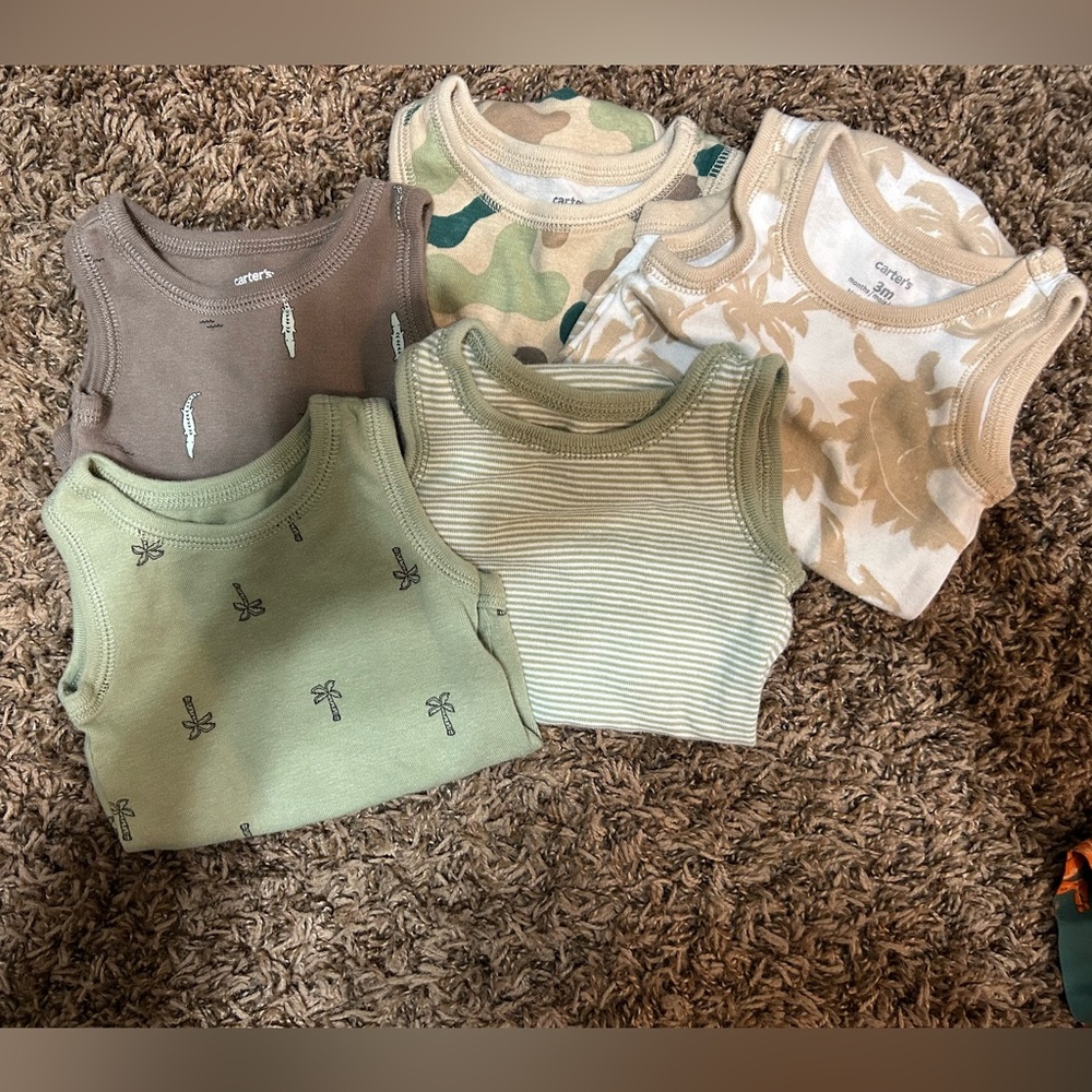 Carter's Kids Tank Tops - Olive, Beige, and Cream